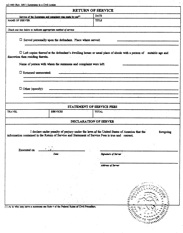 Form AO 399, Waiver