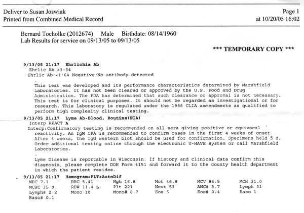 Lyme disease report