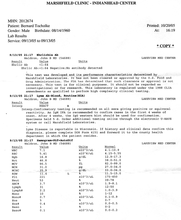 Lyme disease report